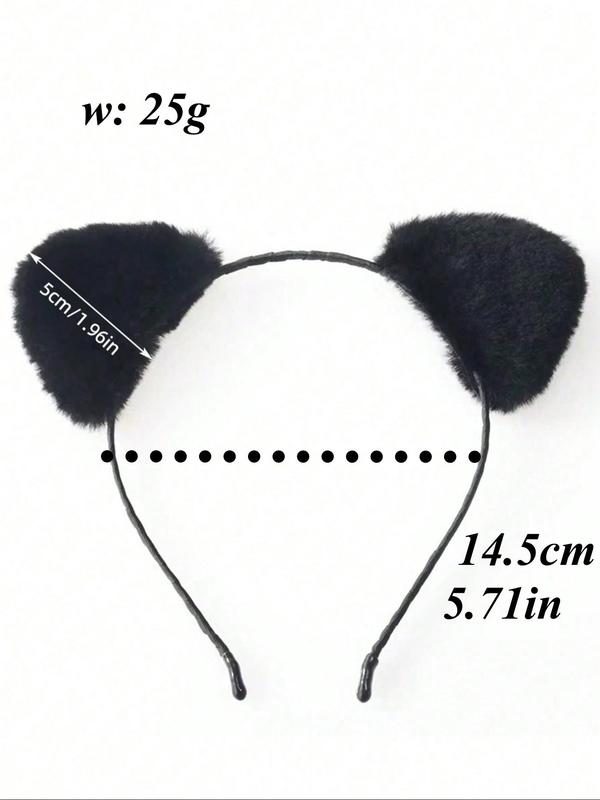 Women's Cat Ear Design Headband, 2024 New Style Cute Plain Color Hair Hoop, Fashionable Hair Accessories for Women & Girls Hairstyles Ideas