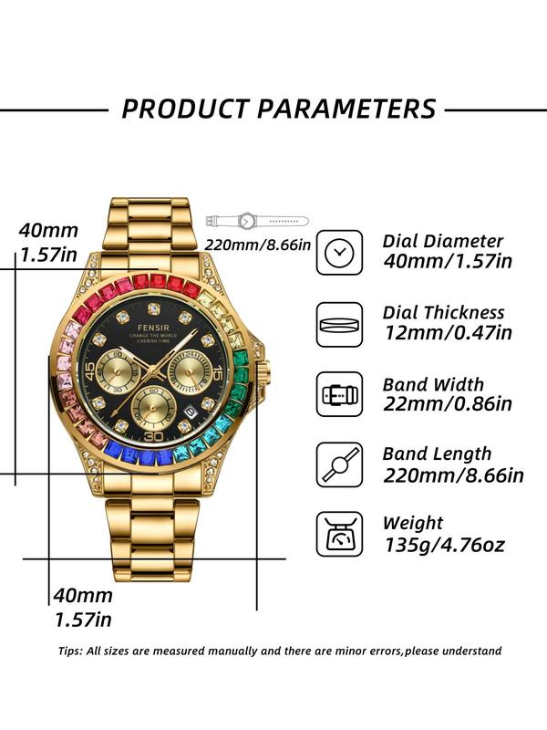 Men's Business Fashion Round Dial Mechanical Watch, Fashion Watch for Party, Daily Clothing Decor, Trendy All-match & Exquisite Watch for Birthday Gift with Box