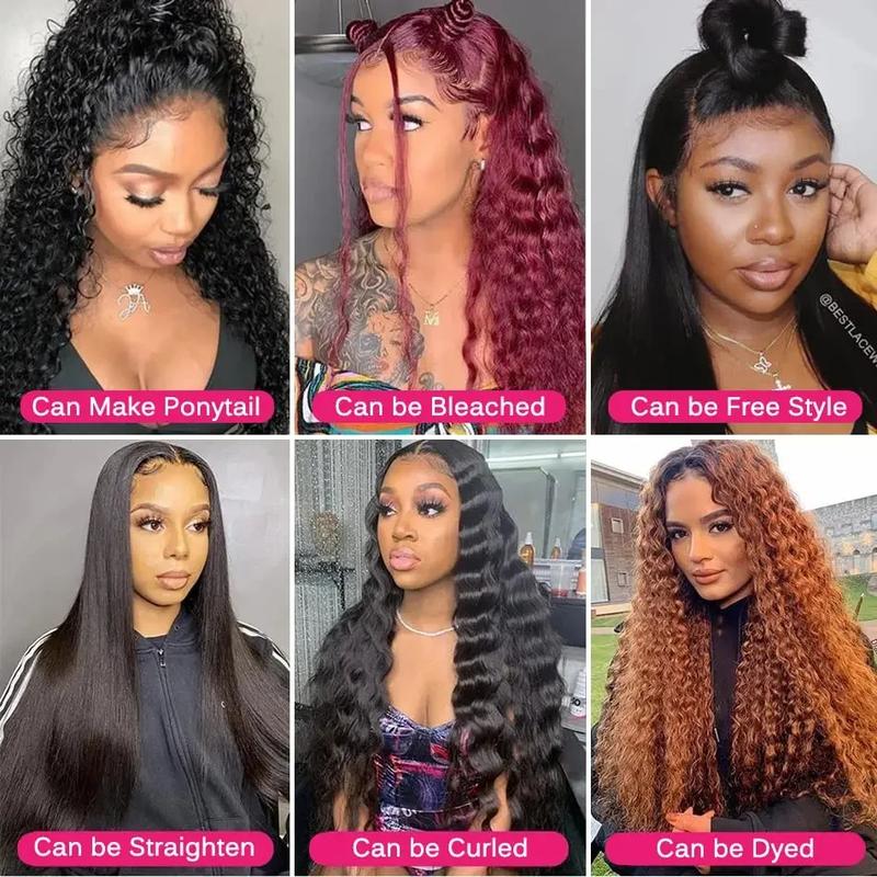 Bling Hair 180 Density Deep Wave 13x6 Lace Frontal Wig 30 32 Inch Wet and Wavy Curly Brazilian Transparent Real Hair 13x4 HD Lace Front Wigs For Black Women