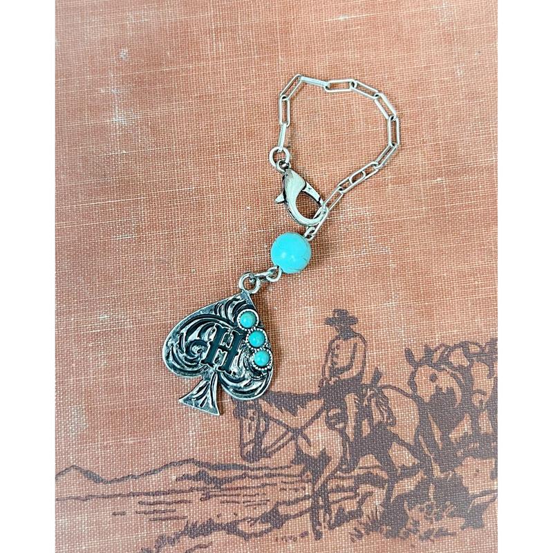 Western Initial Spade Charm