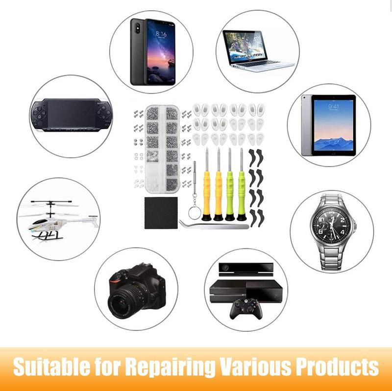 Eyeglasses Repair Kit, Sunglasses Repair Kit with Precision Screwdrivers, Nose Pads, Screws, Tweezer, Cleaning Cloth for Glasses, Sunglass, Watch Clock Spectacle Repair