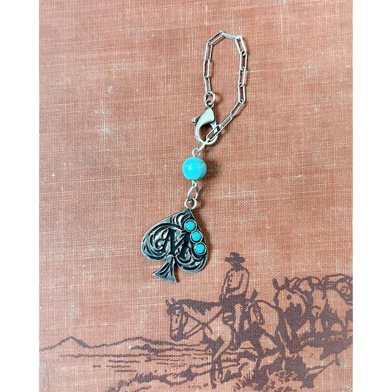 Western Initial Spade Charm