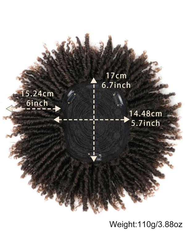 6 Inch Short Afro Coily Synthetic Hair Topper, Gorgeous Fluffy Wigs for Women, Synthetic Dreadlock Wigs for Party, Daily Use