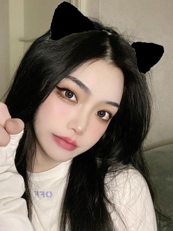 Women's Cat Ear Design Headband, 2024 New Style Cute Plain Color Hair Hoop, Fashionable Hair Accessories for Women & Girls Hairstyles Ideas