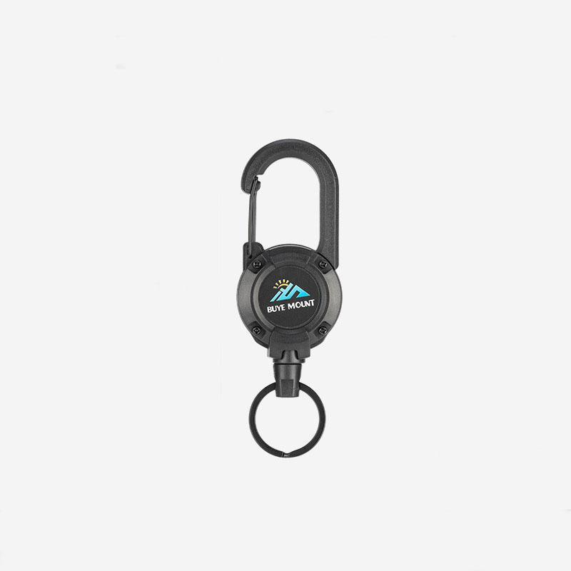 Outdoor Camping Mountaineering Buckle, 1 Count Telescopic Buckle Wire Rope, Multifunctional Key Chain, Hiking Rebound Anti-loss Rope, Christmas Gift