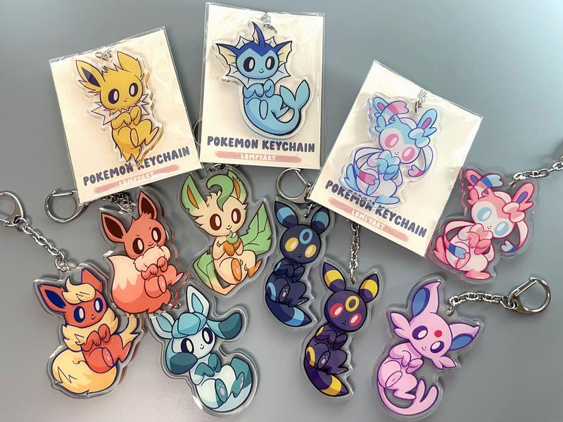 Eeveelution Charms Pokemon Keychains