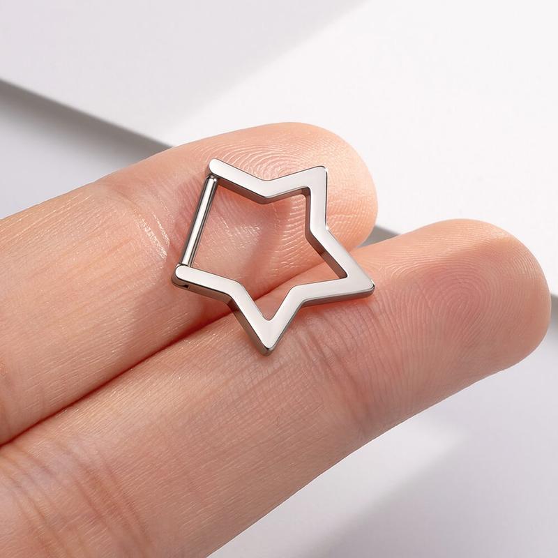 OUFER Titanium Star Clicker Septum Ring - 16G 14G