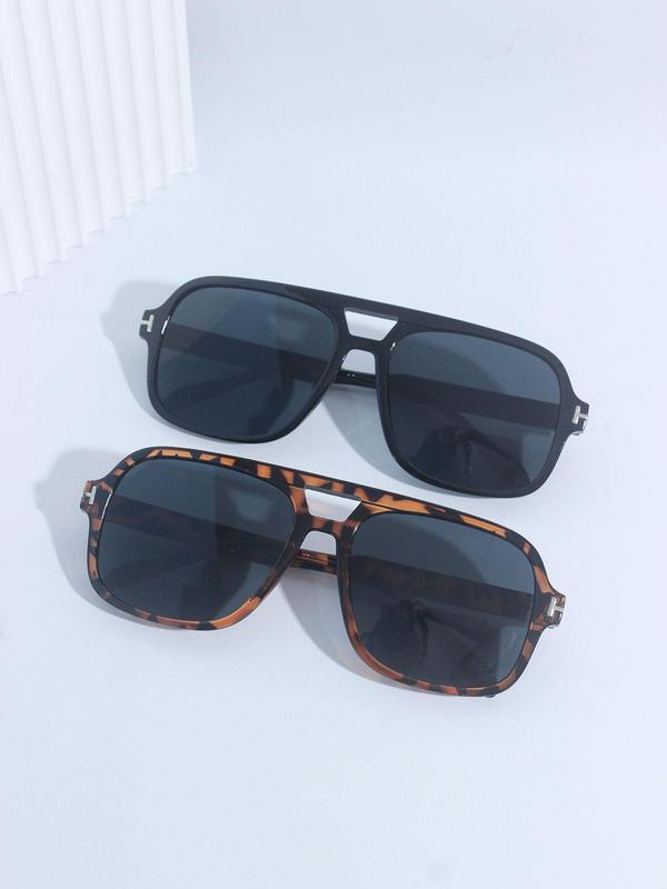 Unisex Vintage Frame Polarized Sunglasses, Trendy Casual Sunglasses for Everyday Use, Fashion Accessories for Outdoor Activities