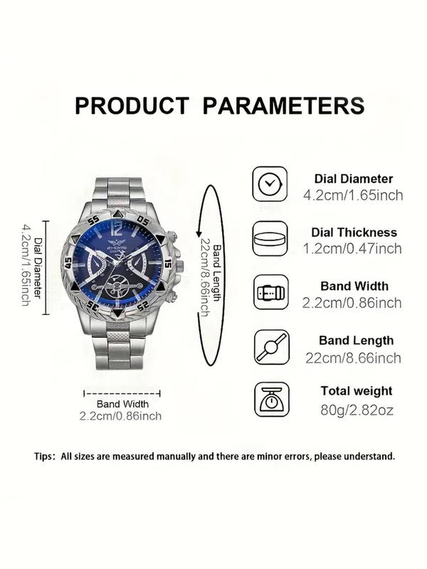 Men's Business Fashion Round Dial Analog Quartz Watch, Fashion Watch for Party, Daily Clothing Decor, Trendy All-match & Exquisite Watch for Birthday Gift