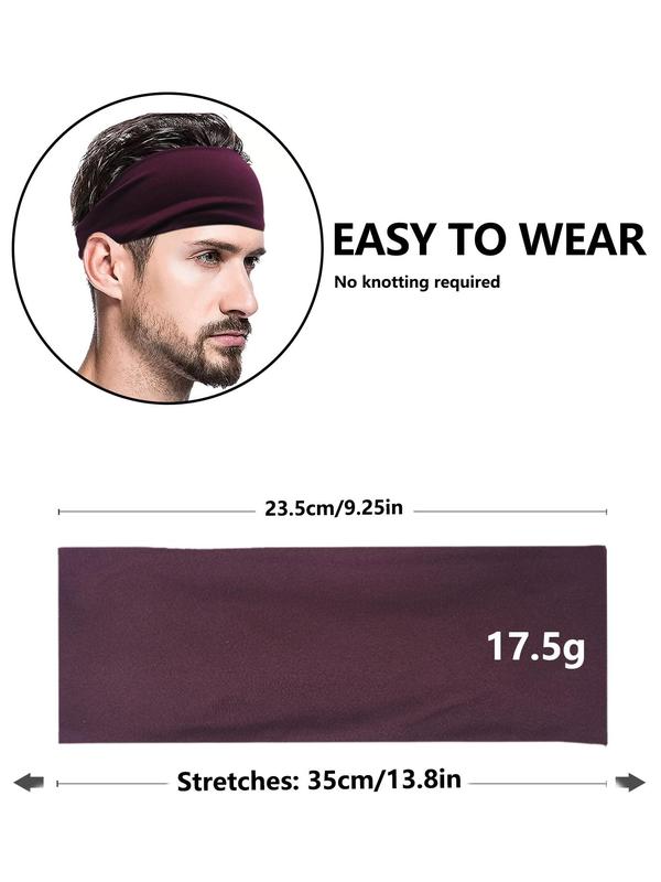 Solid Color High Stretch Hair Band, 6pcs Casual Sports Breathable Hair Band for Men & Women, Fashion Hair Accessories for Daily Wear