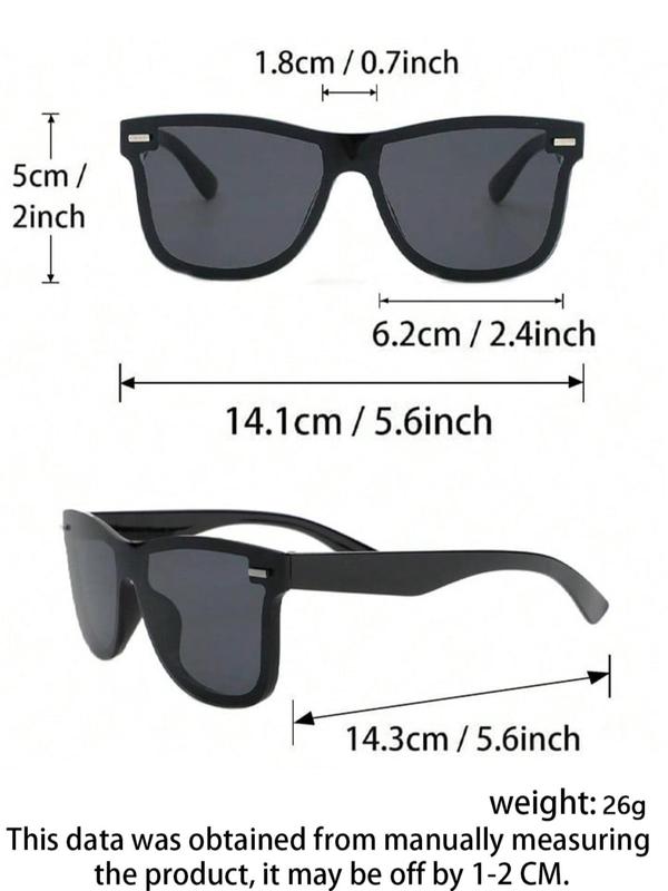 Unisex Fashionable All-match Plain Color Sunglasses (1 Pair), Trendy Casual Sunglasses for Everyday Use, Fashion Accessories for Outdoor Activities