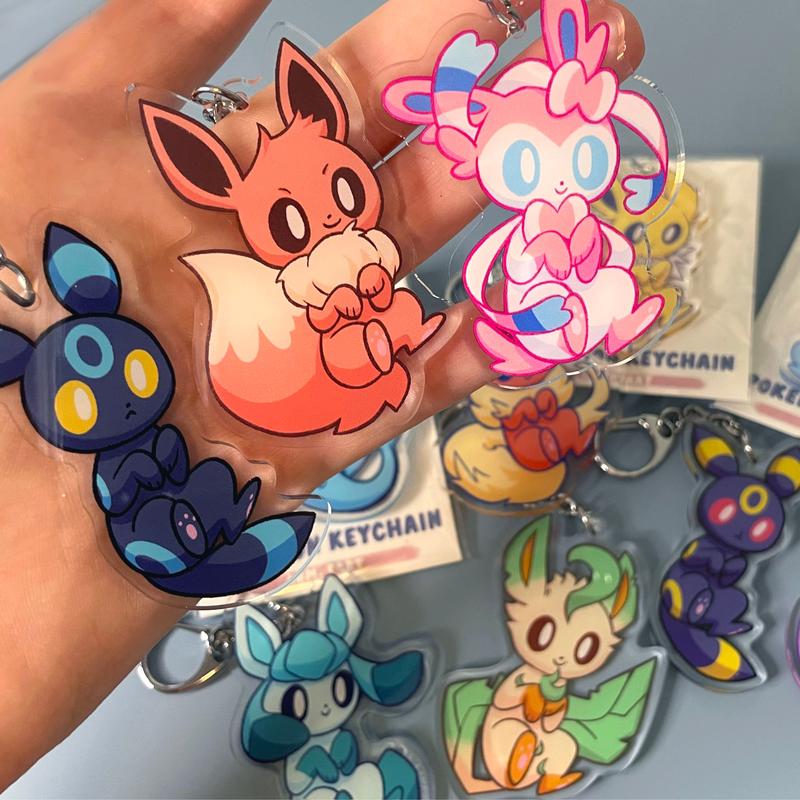 Eeveelution Charms Pokemon Keychains