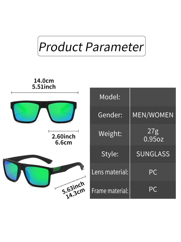 Unisex Simple Style Plain Color Sunglasses, Trendy Casual Sporty Sunglasses for Everyday Use, Fashion Accessories for Outdoor Activities