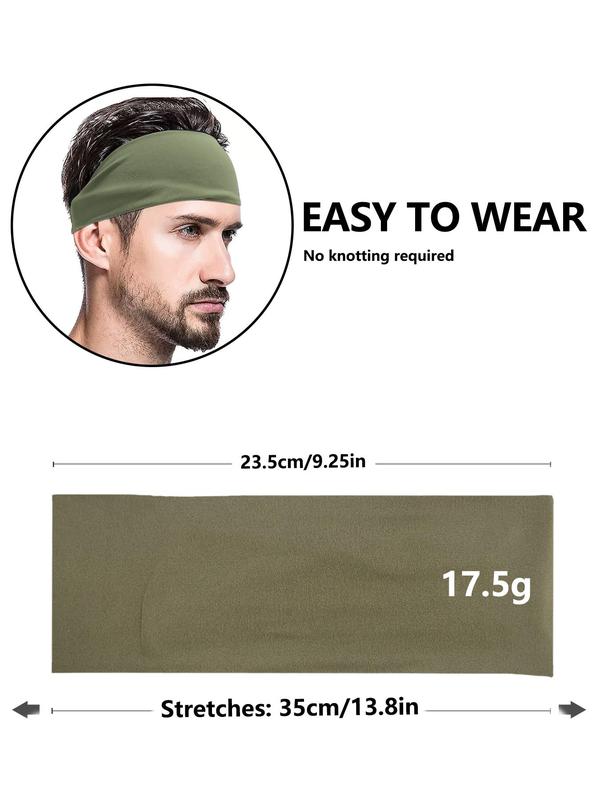 Solid Color High Stretch Hair Band, 6pcs Casual Sports Breathable Hair Band for Men & Women, Fashion Hair Accessories for Daily Wear