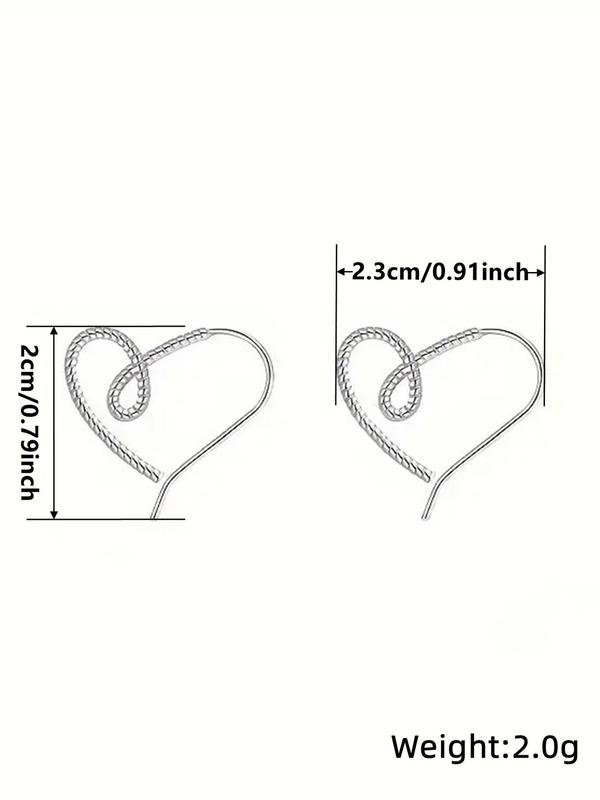 Women's Elegant Heart Design Dangle Earrings, Exquisite Trendy Dangle Earrings, Fashionable Minimalist Jewelry for Women for Daily & Party Decor