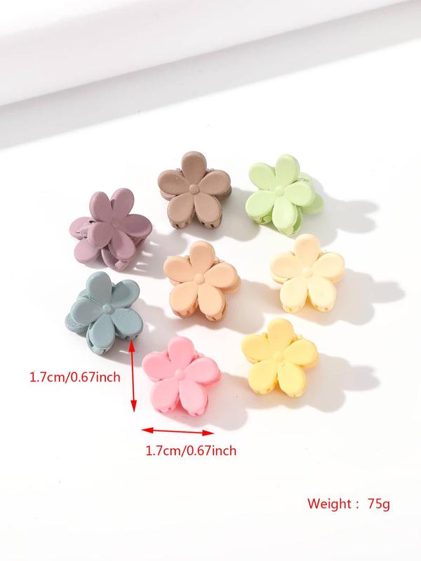 Stylish Multicolor Mini Flower Claw Clip for Party Style, Tiny Floral Hair Claw, Trendy Cute Hair Accessories for Women & Girls Daily Wear As Gift Ideas