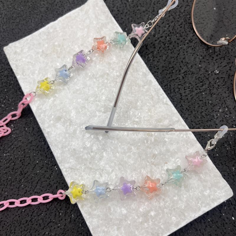 Shining Star Glasses Chain, Yake Star Sunglasses Chain, Beaded Glasses Chain, Glasses Accessories