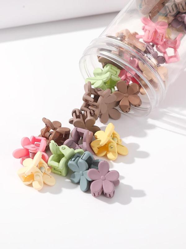 Stylish Multicolor Mini Flower Claw Clip for Party Style, Tiny Floral Hair Claw, Trendy Cute Hair Accessories for Women & Girls Daily Wear As Gift Ideas