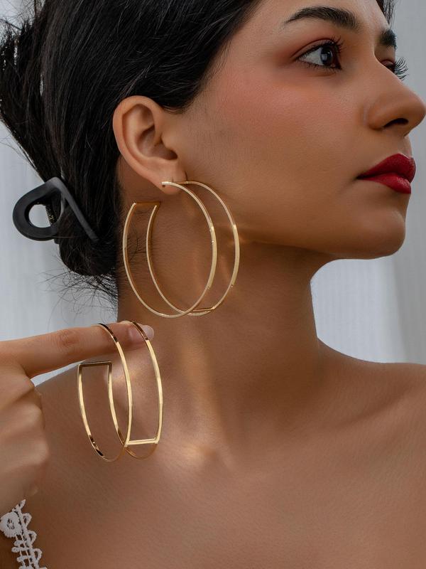 Simple Cuff Hoop Earrings, Fashionable All-match Earrings for Women, Trendy All-match & Exquisite Jewelry for Birthday Gift