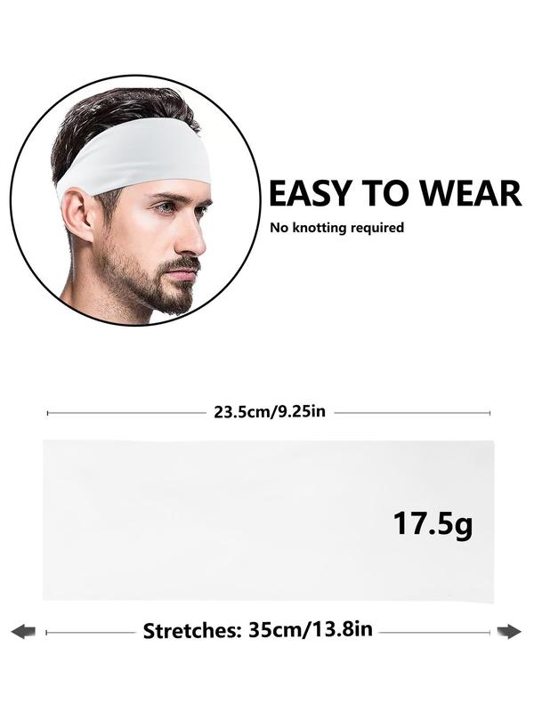 Solid Color High Stretch Hair Band, 6pcs Casual Sports Breathable Hair Band for Men & Women, Fashion Hair Accessories for Daily Wear