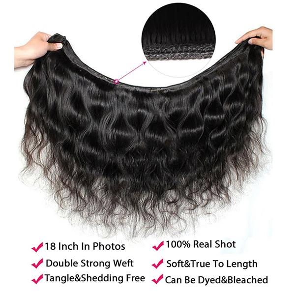 Uwigs Body Wave Bundles Human Hair Weave Bundles Natural Color Remy Hair Weave Extensions