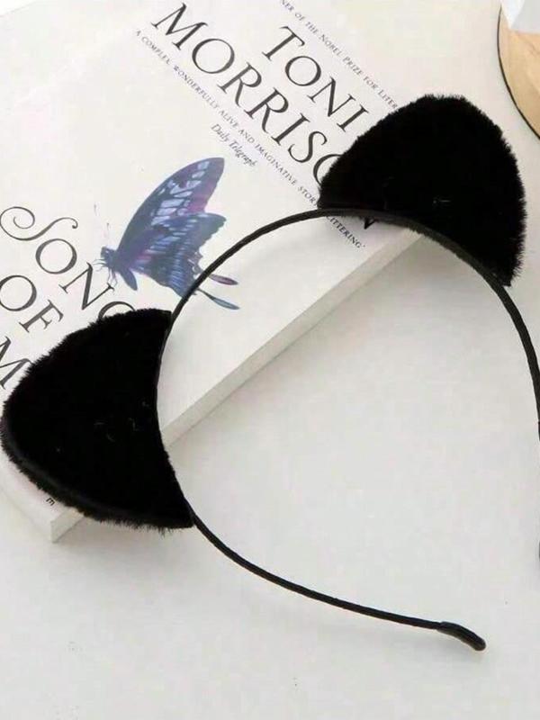 Women's Cat Ear Design Headband, 2024 New Style Cute Plain Color Hair Hoop, Fashionable Hair Accessories for Women & Girls Hairstyles Ideas