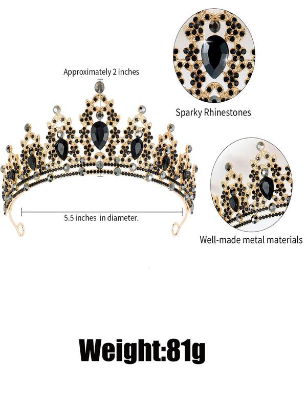 Elegant Artificial Gemstone Decorated Crown, Fashionable Tiaras for Wedding Bridal Party Formal Occasions, Fashion Hair Accessories for Women