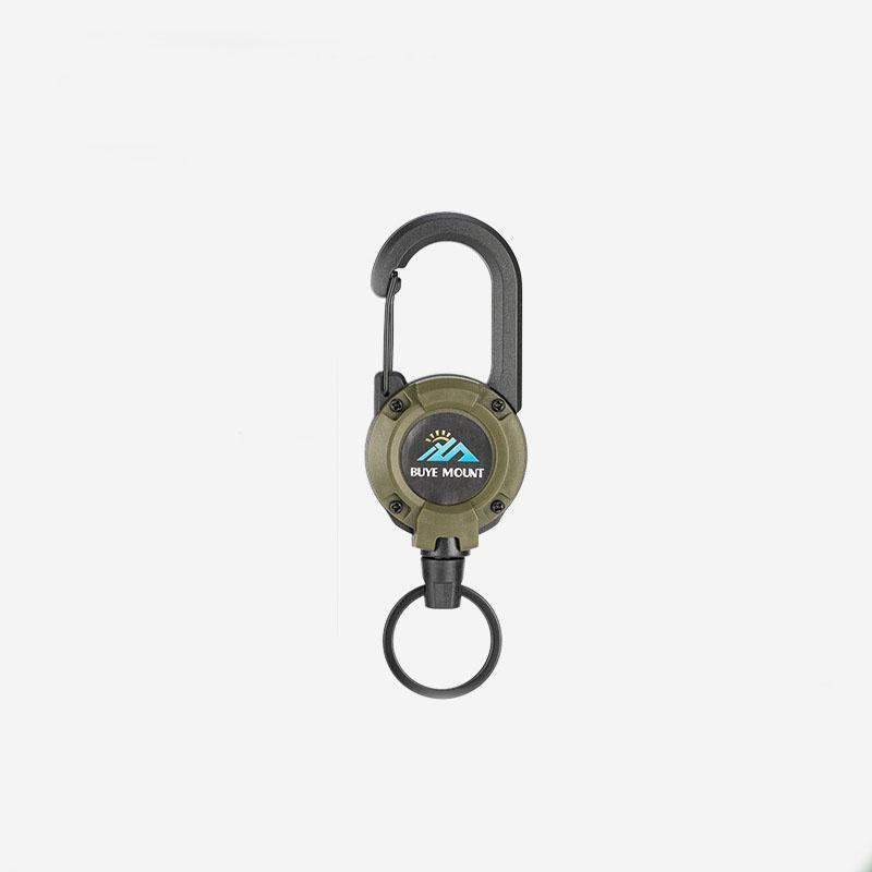 Outdoor Camping Mountaineering Buckle, 1 Count Telescopic Buckle Wire Rope, Multifunctional Key Chain, Hiking Rebound Anti-loss Rope, Christmas Gift