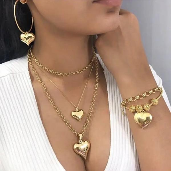 heart shaped jewelry set