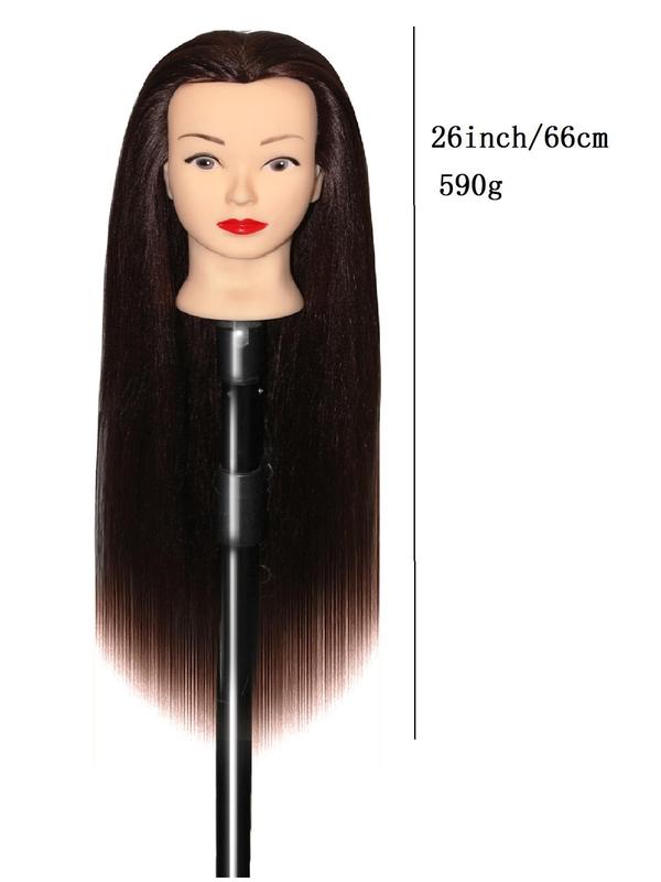 26 Inch Synthetic Hair Mannequin Head, Unisex Adult Hairdresser Training Model with Combs & DIY Tools, Ideal for Braiding & Styling Practice