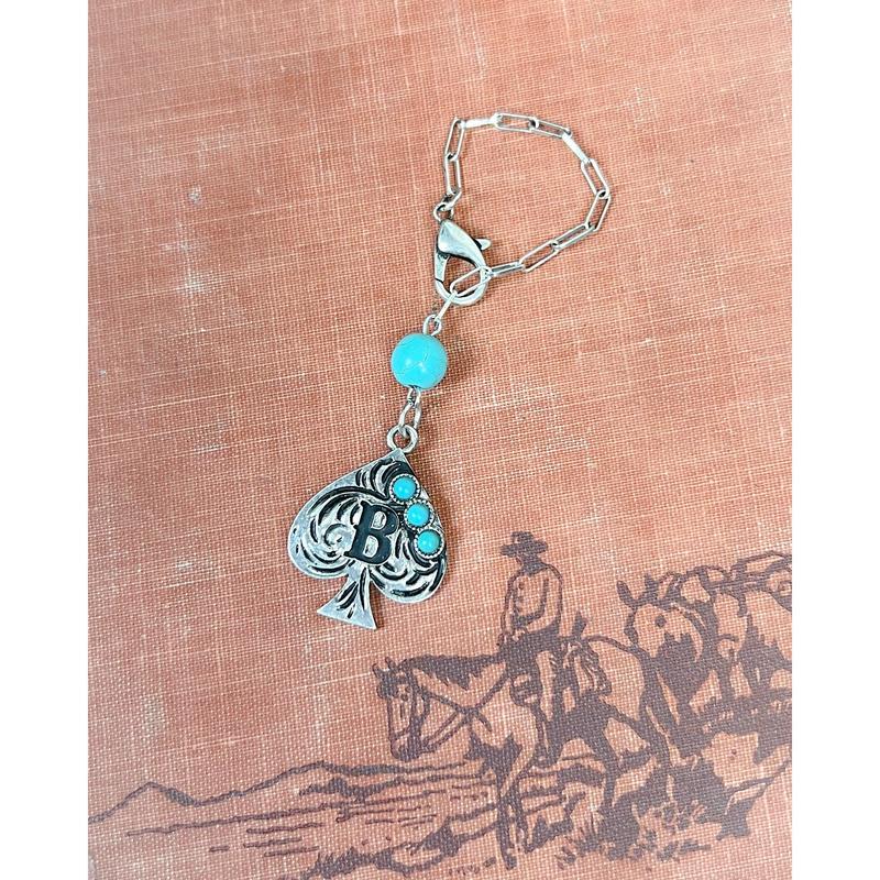 Western Initial Spade Charm