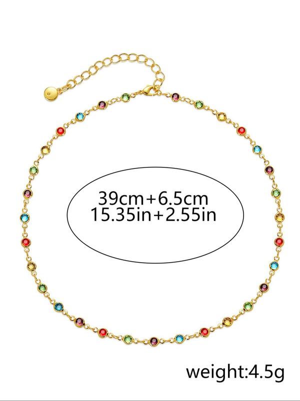 Women's Elegant Rhinestone Decorated Choker, Adjustable Necklace for Party, Daily Clothing Decor, Trendy All-match & Exquisite  Jewelry for Women  for Birthday Gift