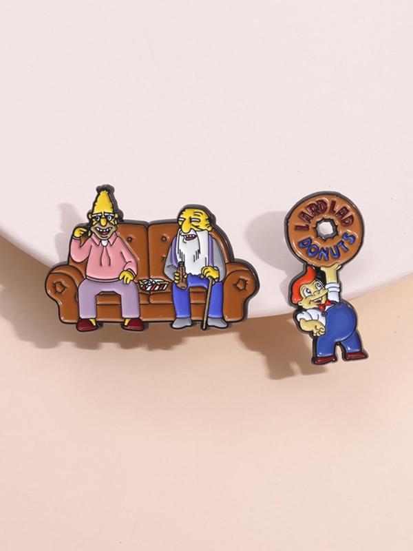 Cartoon Character Brooch, Cute Cartoon Enamel Pin, Fashion Alloy Badge for Daily Clothing Decor, Trendy All-match & Exquisite Brooch for Birthday Gift