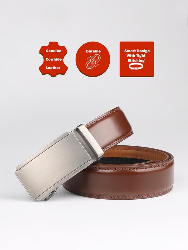 Men's Automatic Buckle Belt, Business Casual Pu Leather Belt for Work Office, Pu Leather Luxury Men Belts for Party, Daily Clothing Decor, for Birthday Gift