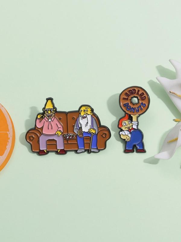 Cartoon Character Brooch, Cute Cartoon Enamel Pin, Fashion Alloy Badge for Daily Clothing Decor, Trendy All-match & Exquisite Brooch for Birthday Gift