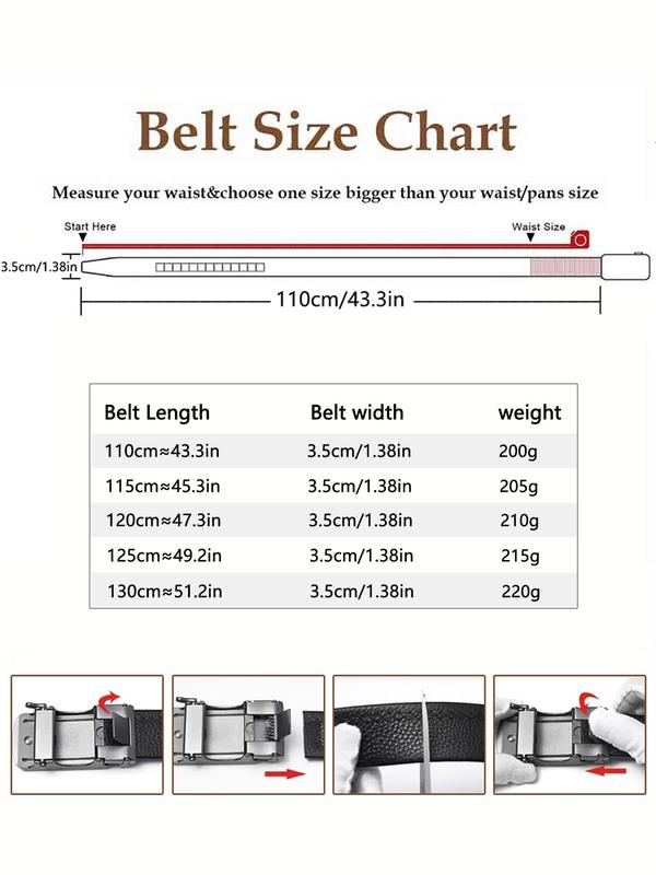 Men's Automatic Buckle Belt, Business Casual Pu Leather Belt for Work Office, Pu Leather Luxury Men Belts for Party, Daily Clothing Decor, for Birthday Gift