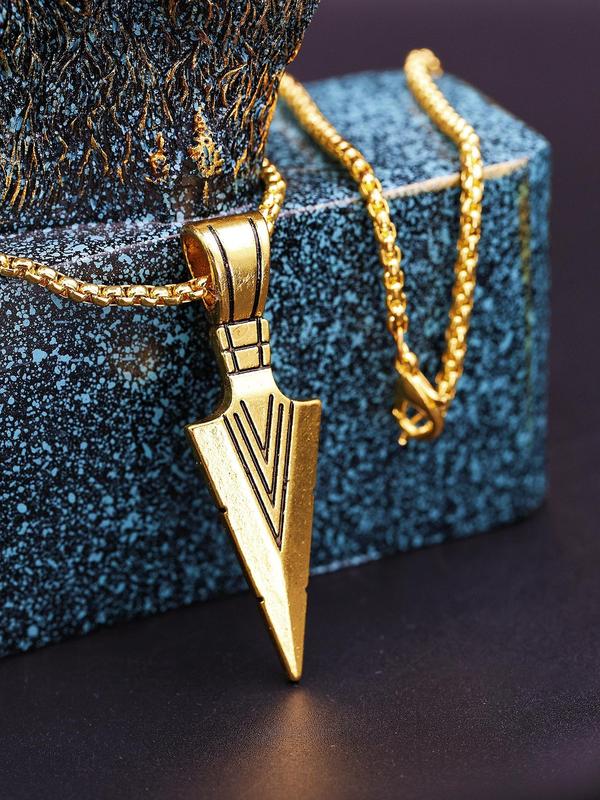 Stainless Steel Arrow Design Pendant Necklace for Men & Women, Fashion Jewelry for Party, Daily Clothing Decor, Trendy All-match & Exquisite Jewelry for Birthday Gift for Back To School