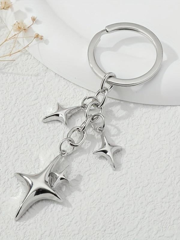 Starfish & Cross Design Keychain, Fashionable Keychain for Women & Men, Trendy All-match & Exquisite Keychain for Birthday Gift