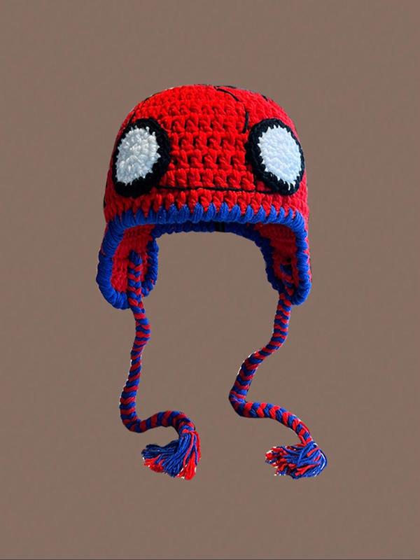 Cute Cartoon Design Crochet Knit Hat, Beanie, Casual Soft Comfortable Hat for Fall & Winter, Warm and Stylish Hat for Men & Women