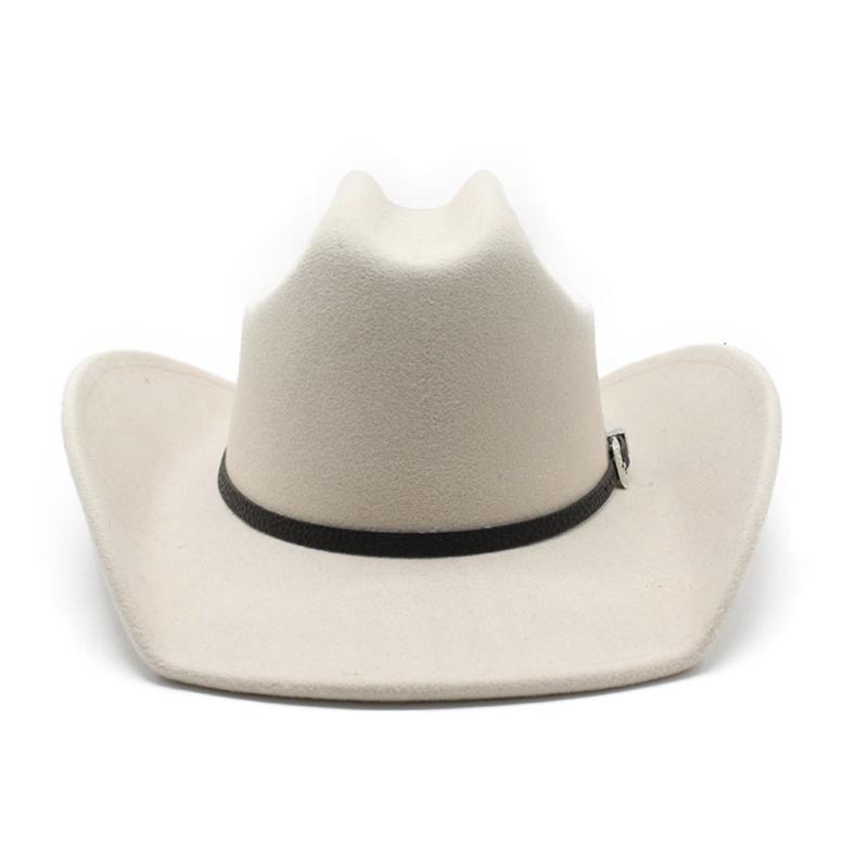 Men Women Western Cowboy Hat with Belt Winter Autumn Church Jazz Elegant Cowgirl Sombrero Caps