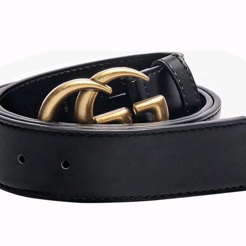 Unisex Black Leather Belt with Gold Buckle for Fashion Accessory - Handmade Classic Design