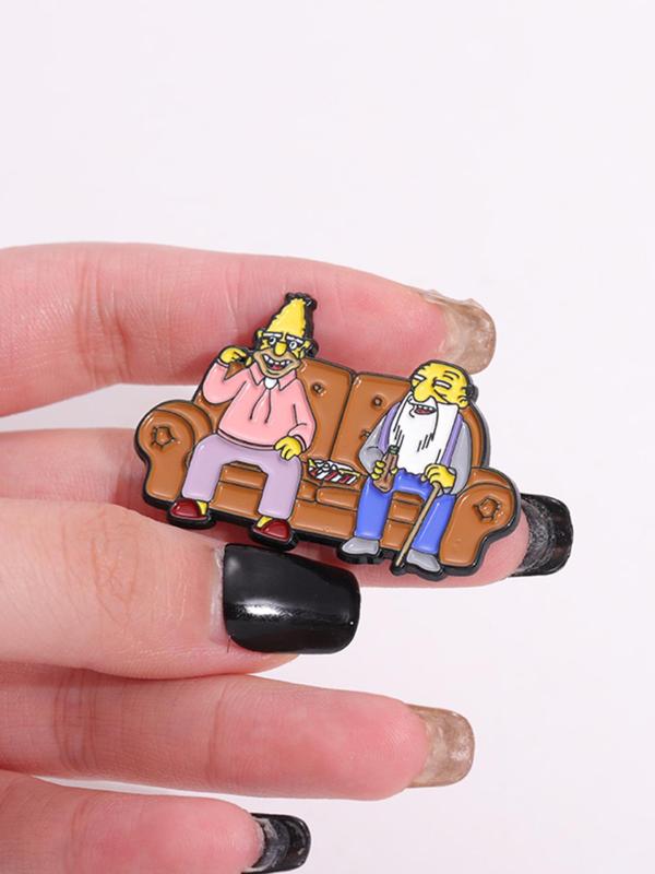 Cartoon Character Brooch, Cute Cartoon Enamel Pin, Fashion Alloy Badge for Daily Clothing Decor, Trendy All-match & Exquisite Brooch for Birthday Gift