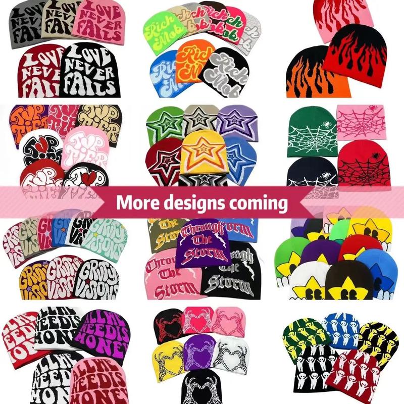 Hip Hop Street Style Knit Cool Hat for Fall & Winter for Going Out, Fashion Matching Gothic Accessories, Color Block All- match New Trendy Casual Knitting Beanies for Men & Women