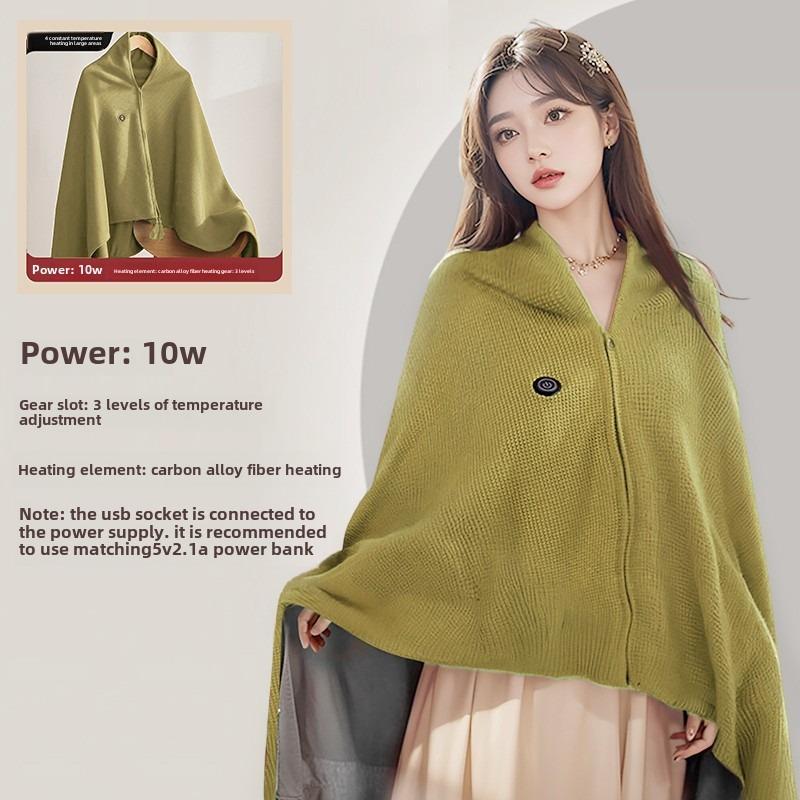 Denc Magic USB Rechargeable Heating Shawl, Washable Electric Heated Cape, Perfect for Office & Outdoor, Super Warm Leg Blanket