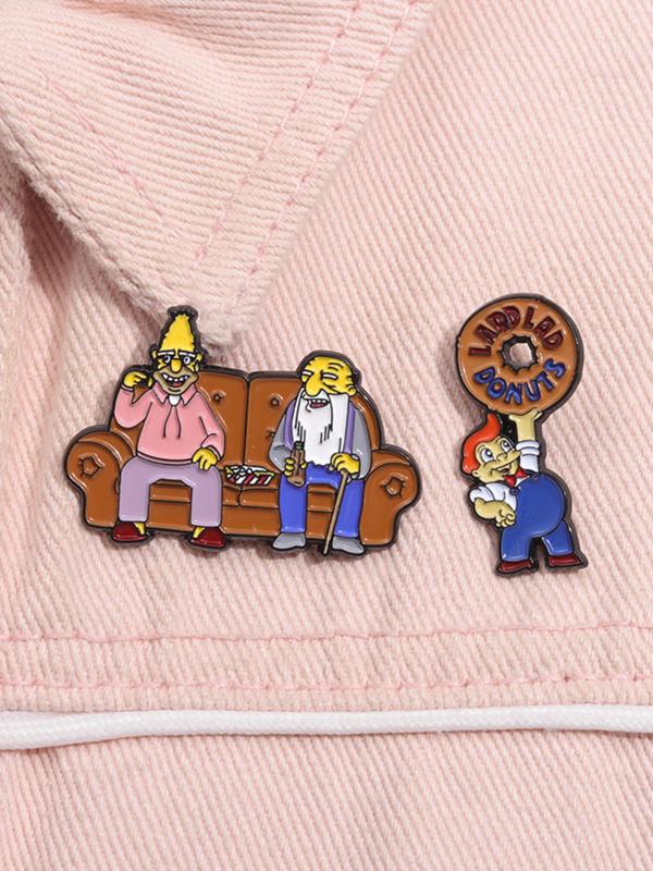 Cartoon Character Brooch, Cute Cartoon Enamel Pin, Fashion Alloy Badge for Daily Clothing Decor, Trendy All-match & Exquisite Brooch for Birthday Gift