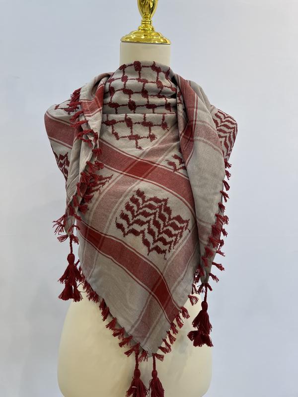 Colorful traditional woven Palestinian kuffiyeh,shemagh, or scarf with classic Palestinian patterns