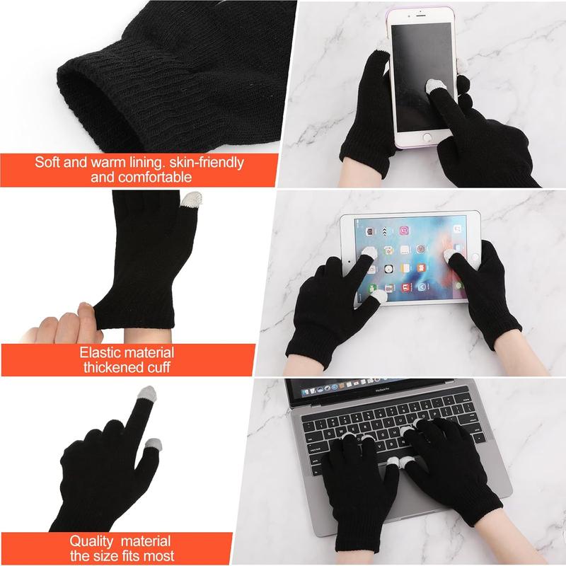 Winter Touch Screen Gloves Stretch Knitted Gloves Warm Windproof Mittens Elastic Cuff Texting Gloves for Men Women