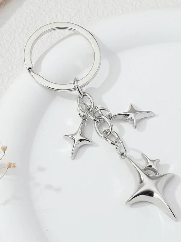 Starfish & Cross Design Keychain, Fashionable Keychain for Women & Men, Trendy All-match & Exquisite Keychain for Birthday Gift