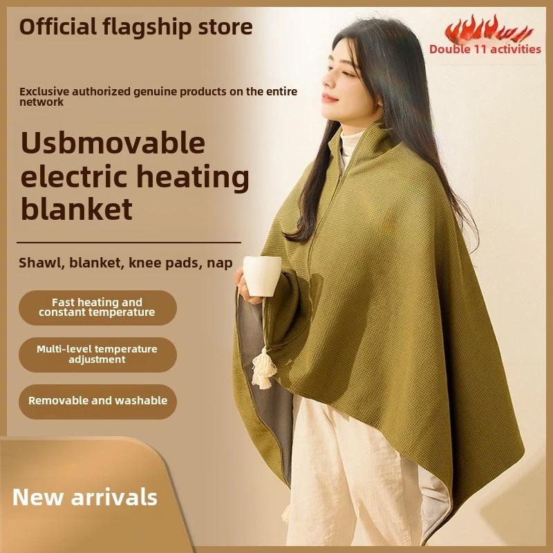 Denc Magic USB Rechargeable Heating Shawl, Washable Electric Heated Cape, Perfect for Office & Outdoor, Super Warm Leg Blanket