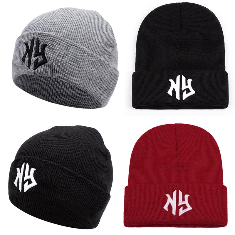 fashion beanie hat men letter embroidered men knitted hat with warm head cover hat women